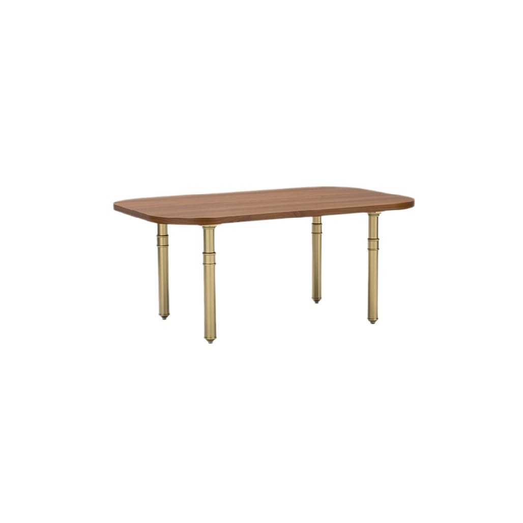 Elegante houten tafel met gouden poten**
