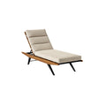 **Moderne ligstoel met houten frame en verstelbare rugleuning**