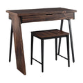 Moderne houten bureau met lade en bijpassende kruk